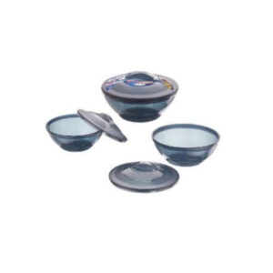 Primeway 3 Pc Microwave Cookware Plastic Cookware Set with Lid