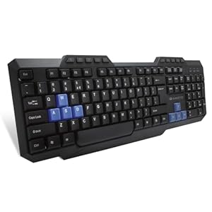 Amkette Xcite Neo USB Wired Keyboard for Laptops, PCs, and USB-Compatible Devices | UV-Coated, Long-Lasting, Anti-Fade Keys | Spill-Resistant Design | Multimedia Keys | Comfortable Typing (Black)