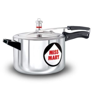 Hawkins 5 Litre Miss Mary Aluminium Pressure Cooker, Inner Lid Cooker, Silver (MM50)