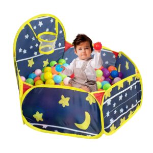 Wembley Ball Pool For Kids Play Area Indoor Setup Baby Ball Pit With 20 Balls Gift Toys For 1, 2 Years Boys Girls Toddlers - Bis Approved,Blue