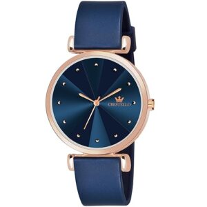 CRESTELLO Silicone Strap Analog Wrist Watch for Women (Black/Blue/Green/Brown) | CR-Ck137