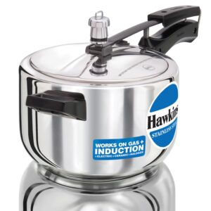 .Hawkins 4 Litre Pressure Cooker, Stainless Steel Inner Lid Cooker, Induction Cooker, Silver (HSS40)