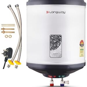 Longway Superb 25 Ltr 5 Star Rated Automatic Storage Water Heater for Home, Water Geyser, Water Heater, Electric Geyser with Multiple Safety System & Anti-Rust Coating (Gray, 25 Ltr)